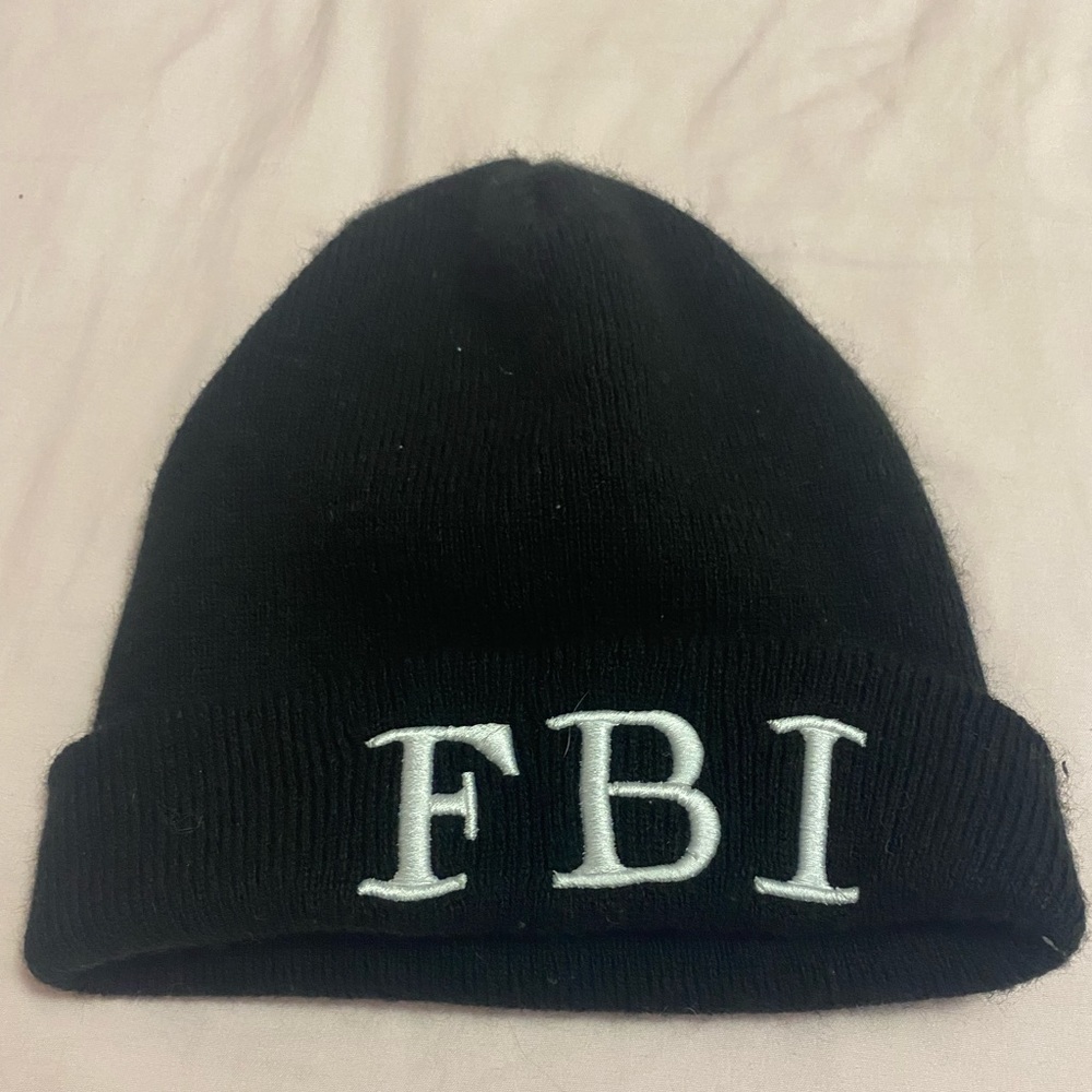 FBI beanie hat. Small size, no wear.  Purchased and packed away for years!
